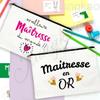 Best Teacher French Printed Makeup Bag Travel Neceser Travel Toiletry Organizer School Pencil Bags Graduate Gift for Maitresse