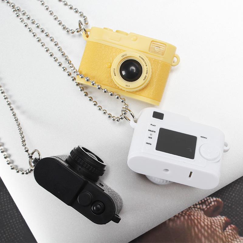 Retro Luminous Sound Camera Pendant Necklace and DIY Phone Case Accessory