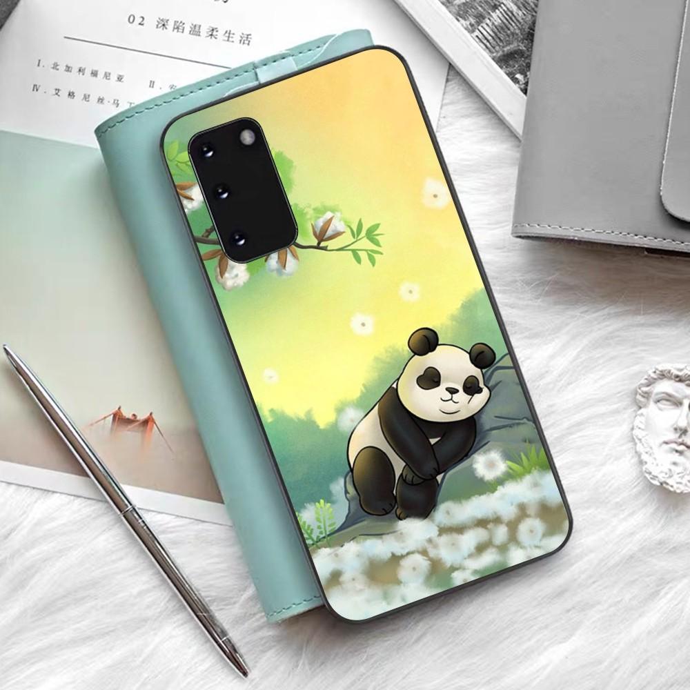 Cartoon Lovely Panda Phone Case Silicone PC+TPU For Samsung S10 20 30 22 23 24 Plus Lite Ultra Cover
