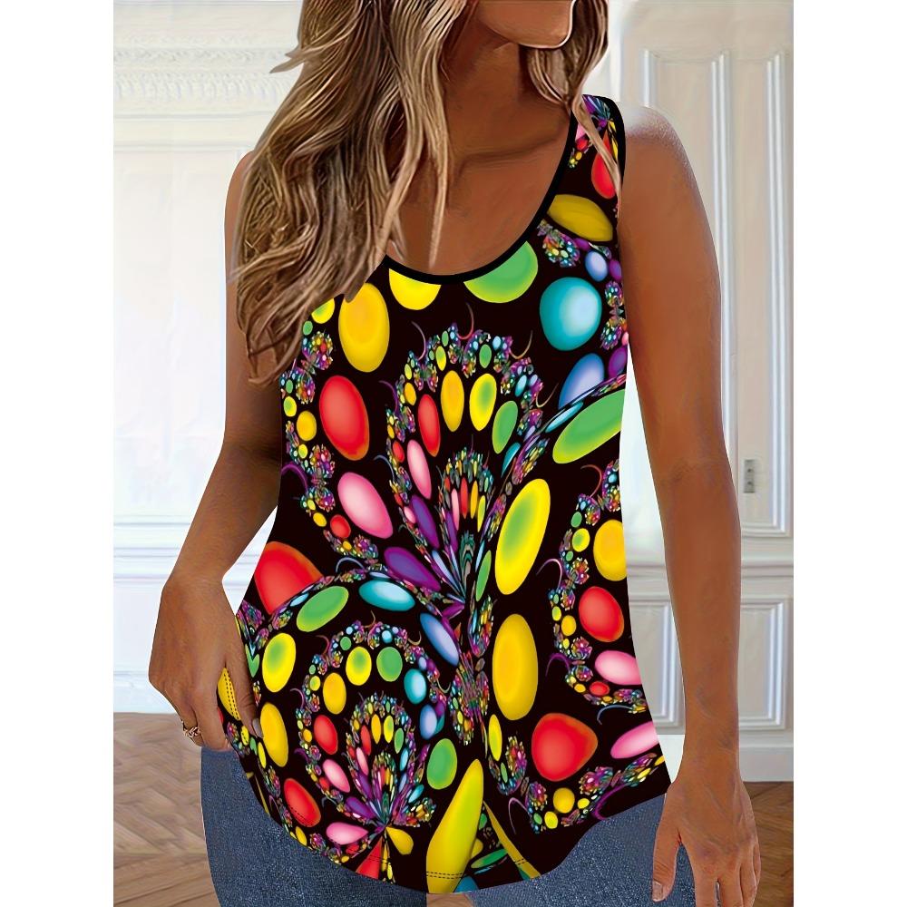 

Женский жилет большого размера с принтом, летний повседневный топ без рукавов, женская одежда больших размеров 5XL