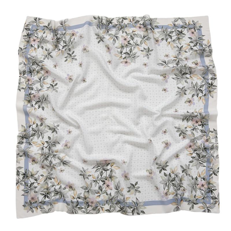 48Colors Malaysia Tudung Bawal Flower Print Hijab Laser Cut Edge Headscarf Premium Cotton Voile Soft Fashion Muslim Square Scarf