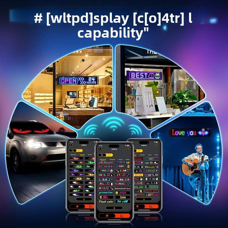 Led Display Truck Eye LED DIY Matrix Pixel Panel Animation Bluetooth App Control Programmable Flexible Screen With Keychain Gift