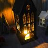Church-shape Christmas Advent Metal Candle Holder Hollow LED Candlestick Holder For Homeowners Apartment Living Room Bedroom