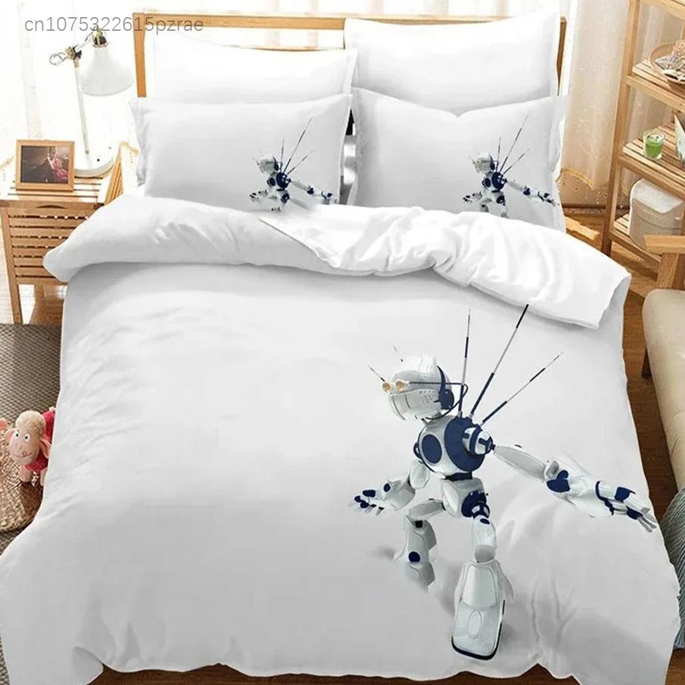 New Sci Fi Robot Anime Bedspread Single Twin Full Queen King Size Bed Cover For Adults Boys Bedroom Quilt Cover Pillowcase