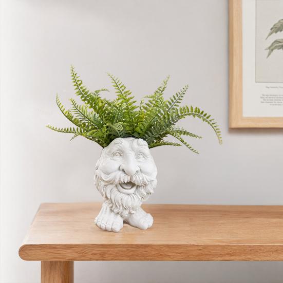 Face Flower Pot, Head Planter Pot, Funny Shape Face Planter Statue, Cute Resin Planter for Indoor Outdoor Plants Garden Decorations