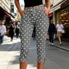 Women's High Waist Slim Fit Polka Dot Pants with Zipper Fly for Casual Daily Wear