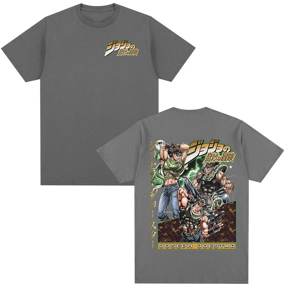 Anime JoJo Bizarre Adventure Tshirt Joseph Joestar Manga Graphic Tees Mens Women Clothing Casual Fashion Short Sleeves T Shirt