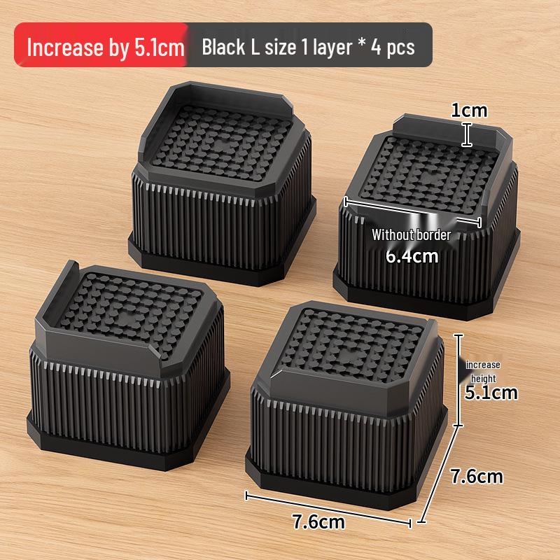 Adjustable Stackable Furniture Riser Pads for Table, Cabinet, and Bed Legs - Moisture-Proof, Strong Load-Bearing Plastic Blocks