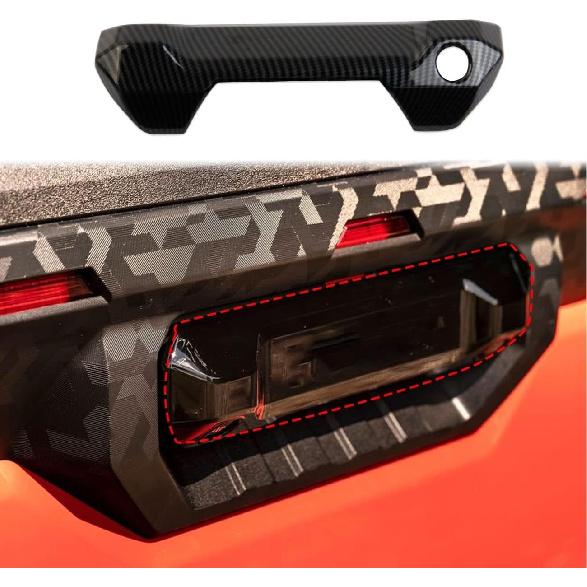 Carbon Fiber Style Trunk Rear Door Handle Trim Cover for Toyota Tundra 2022-2026 (Two Hole)