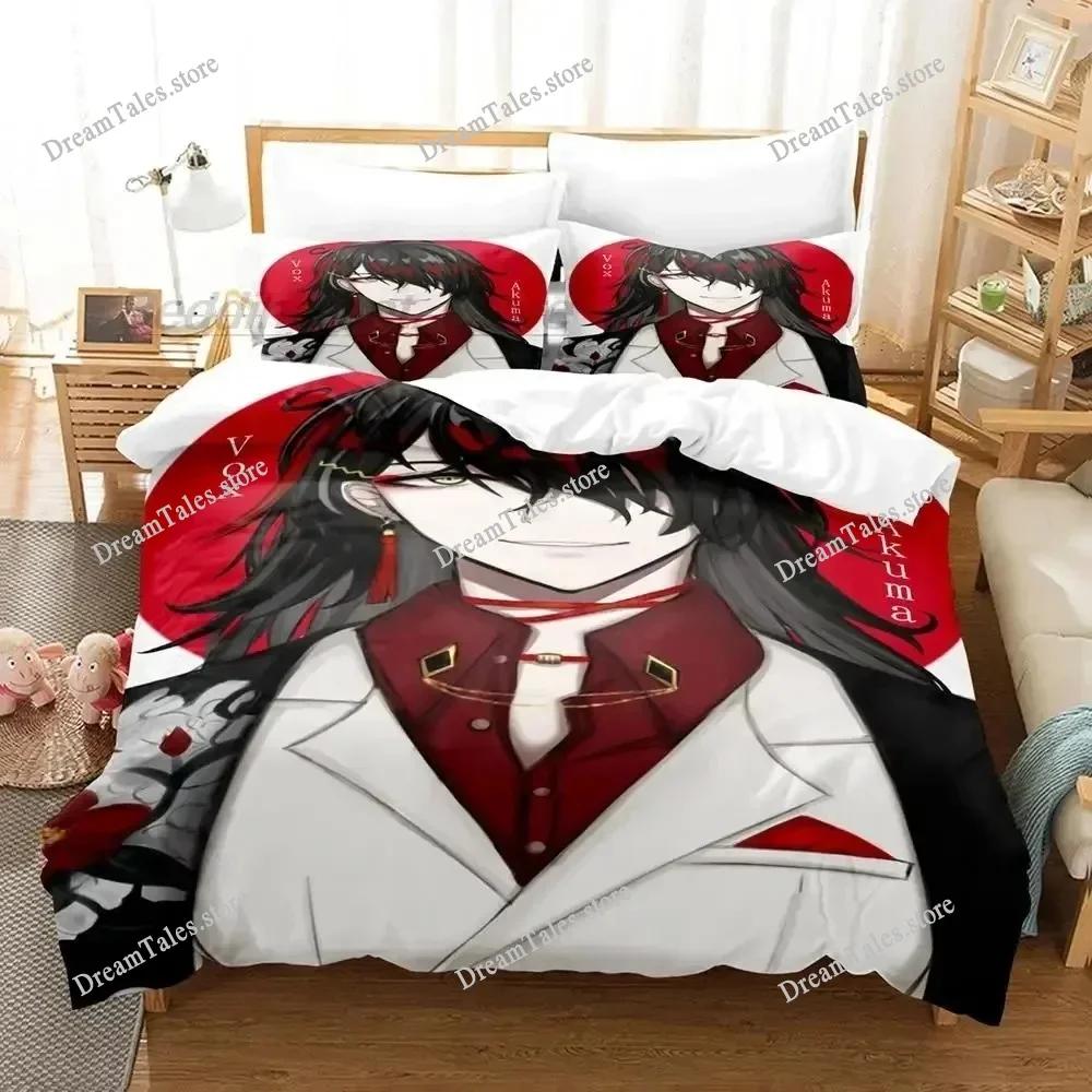 Anime Hololive Vox Akuma Bedding Set Boys Girls Twin Queen Size Duvet Cover Pillowcase Bed Kids Adult Home Textileextile369
