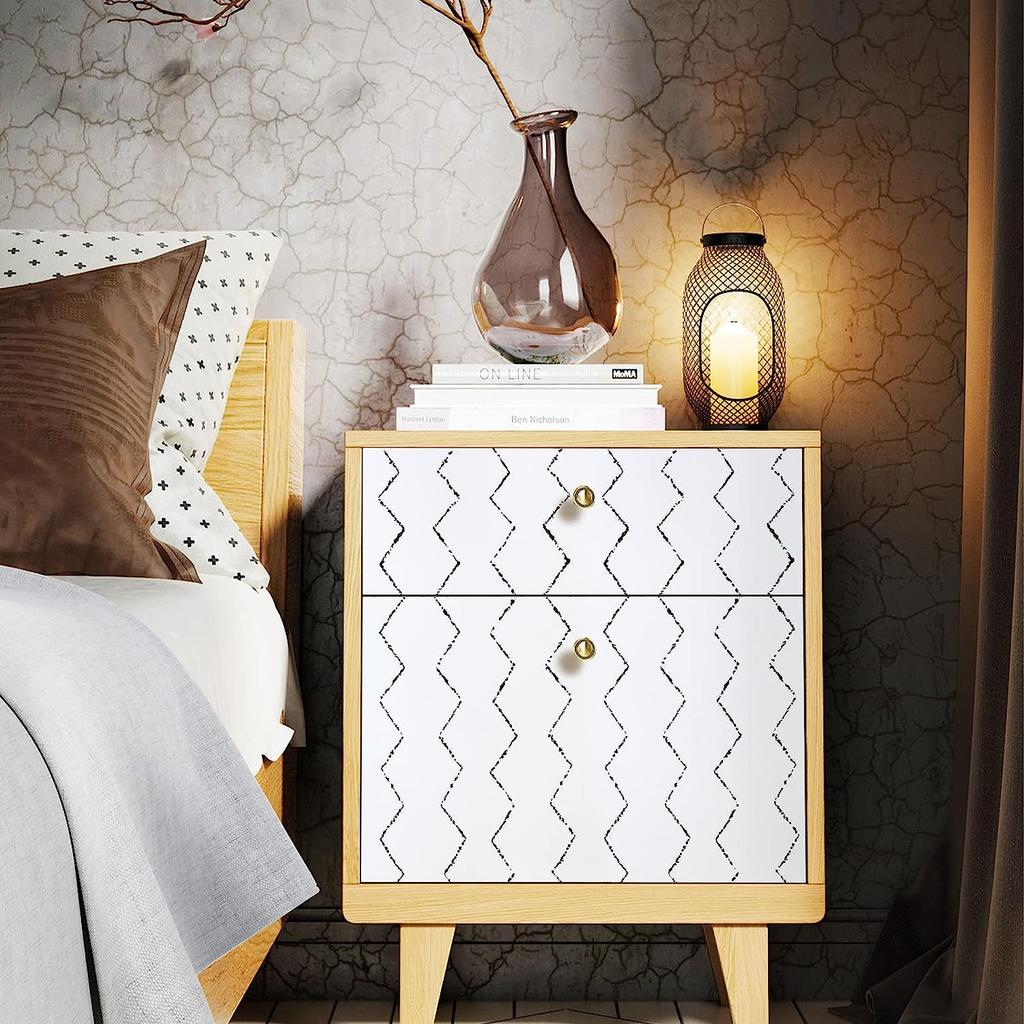 Wave Line Peel and Stick Removable Wallpaper Geometric Black White Striped Self Adhesive Wallpaper for Kitchen Countertops