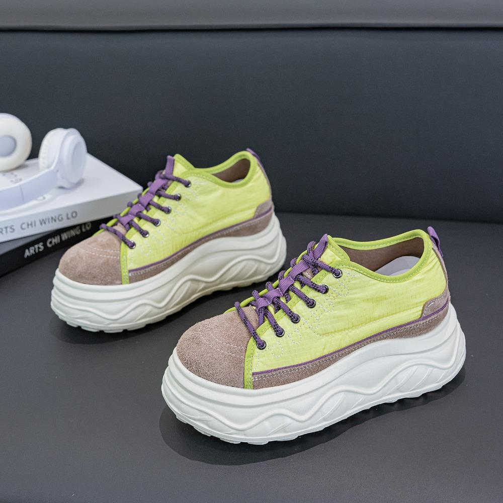 8cm Height Increasing Spring Summer Casual Shoes Women Chunky Sneakers Soft Comfortable Colorful Sweet Ladies Mesh Shoes Breathable