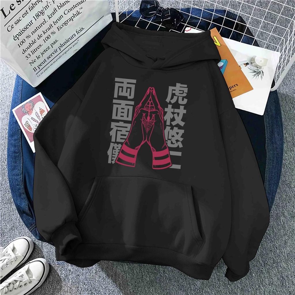 Jujutsu Kaisen Anime Printed Hoodie Men Casual Harajuku Fashion Round Neck Long Sleeve Sweatshirt Women Autumn Winter