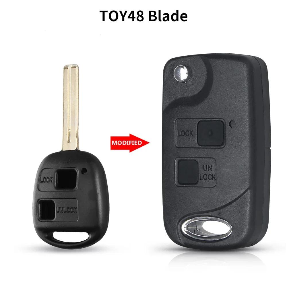 Remote Car Key Shell Case For Toyota Camry Rav4 Corolla Prado Yaris Cruiser Land For Lexus Toy43 Toy47 Toy48 2 3 Buttons