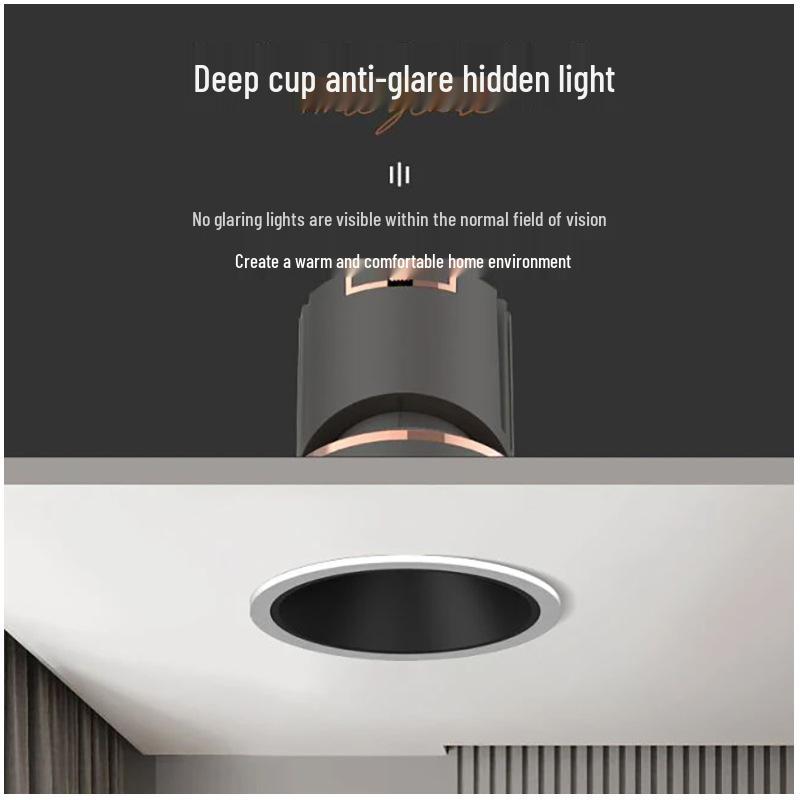 LED Anti-Glare Recessed Deep Cup Spotlight for Home and Bedroom