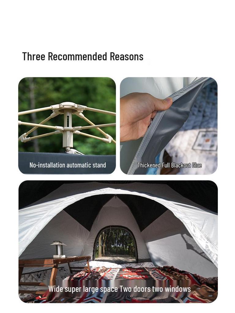 Explorer Automatic Rainproof Sun Protection Tent: Portable, Double-Layer, Foldable Camping Gear