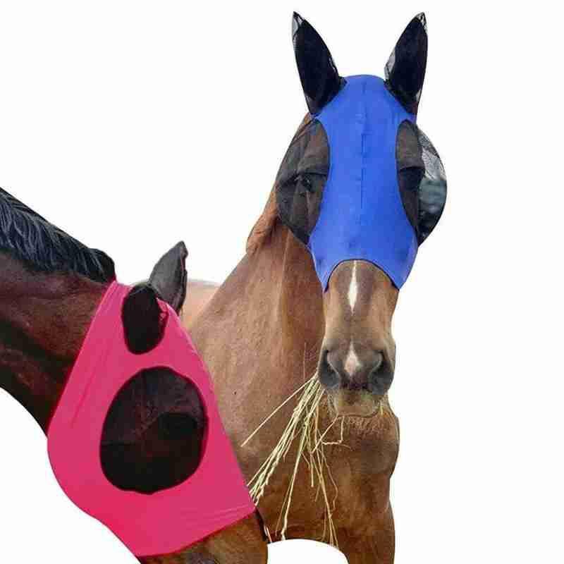 Horse Colors 5 Mask With Ears Comfort Fit Mesh Trail Pasture Sun Protection Uv