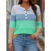 Nueva Camiseta Digitalmente Estampada para Mujer, Informal, de Cuello en V, Manga Larga, Holgada, Jersey