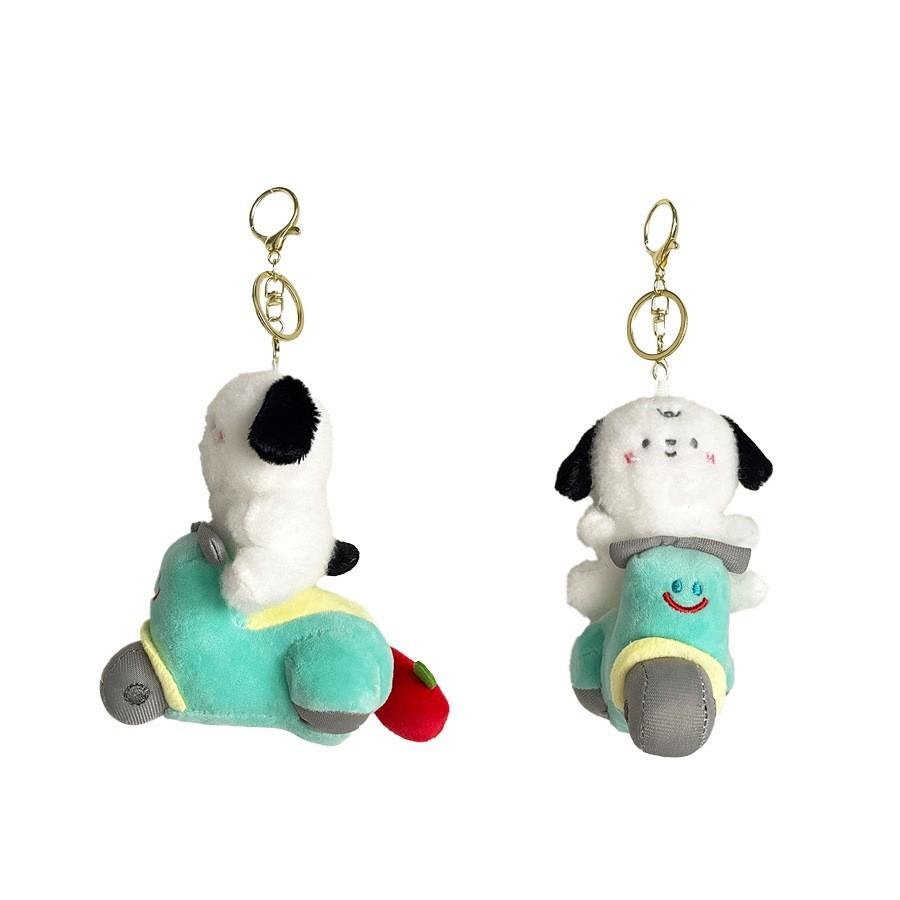 Motorcycle Adorable Animal Plush Keychain Stress Toy Soft And Cuddly Panda Bunny Design Puppy