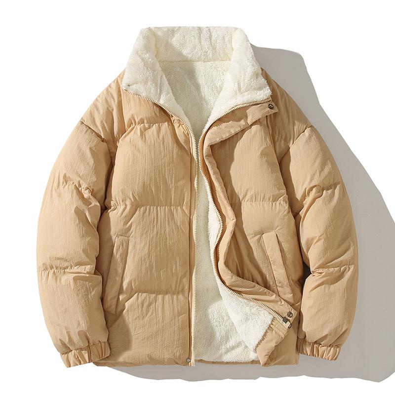 Winter New Style Japanese Lamb Velvet Loose Cotton Coat Men's Casual Cotton Clothing Trend Thickened Warm Couple Cotton Jacket