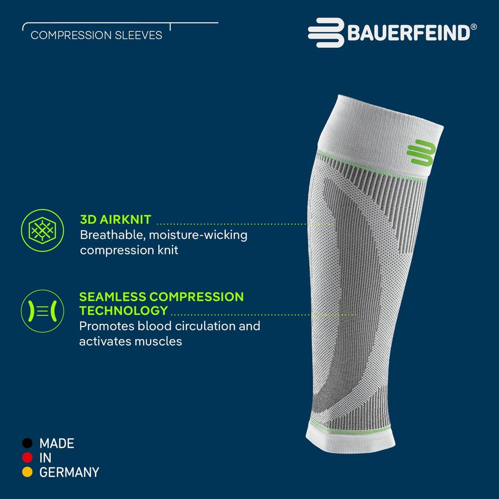 BAUERFEIND SPORTS COMPRESSION SLEEVES LOWER LEG Compression Sleeves Lower Sports Leg Sleeves for Made In Proper Compression Suppresses Muscle