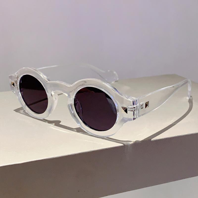 

Small Frame Stylish Vintage Round Sunglasses Women For Men Luxury Brand Designer Sun Glasses Steampunk Popular Rivet Shades Quality