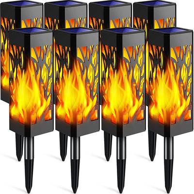 Solar Lights Outdoor Flickering Flame Solar Pathway Lights, Solar Powered Decorative Garden Lights, Waterproof Christmas Lights, Outdoor Landscape