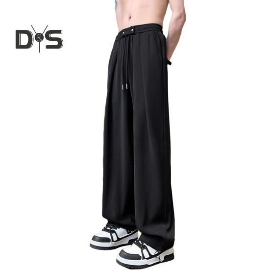 Pánské kalhoty se stahovací šňůrkou v pase, ležérní kalhoty jednobarevné, běžný střih, dlouhé kalhoty se zesílenými kapsami pro každodenní nošení