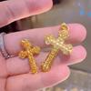 Vietnamese Gold Cross Pendant - Women's O-Chain Jewelry, Copper Gold-Plated Clavicle Necklace