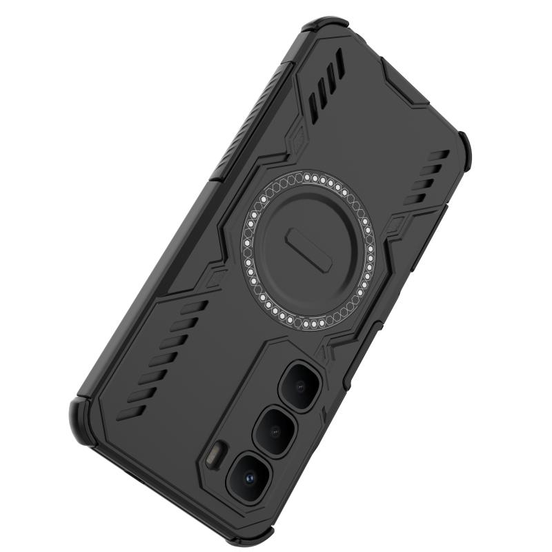 Heat Dissipation Armor Shockproof Magnetic Case For Infinix Hot 60 5G 60i 4G Four Corner TPU Frame Hard Plastic Phone Back Cover