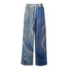 Women Summer Boho Palazzo Pants High Waist Wide Leg Floral Printing Casual Trousers With Pockets