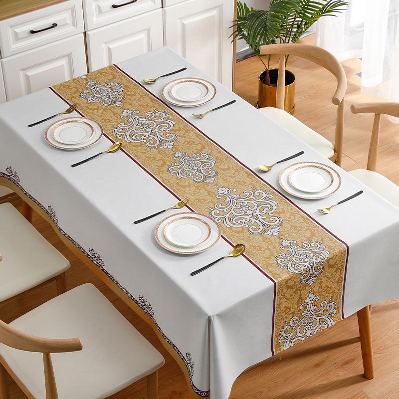

Nordic Atmosphere Tablecloth Waterproof, Oil-Proof, Anti-Scalding And Leave-In Household Tablecloth Coffee Table Cloth Dining Table Mat Fabric Pvc 120*120cm