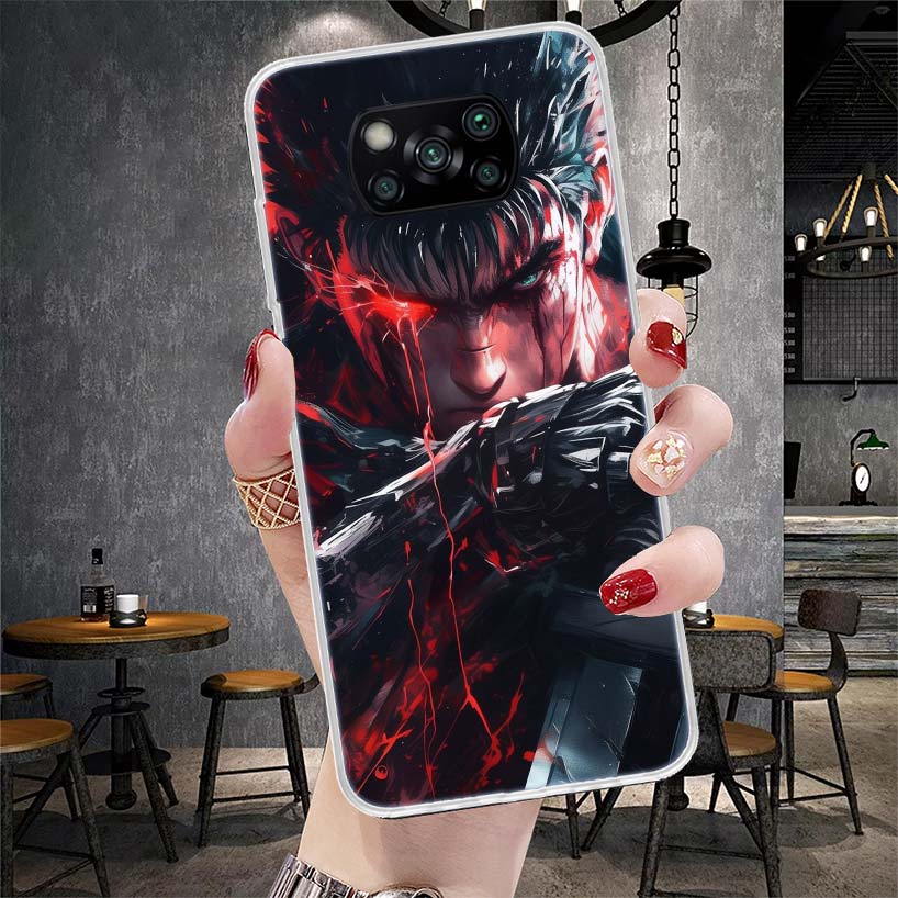 G-Guts B-Berserks Anime Soft Phone Case For Xiaomi Redmi 15C 15 13C 13 Poco X5 X6 X7 F7 Ultra M7 12C 12 10 10C 9C 9A 9T 9 Fundas