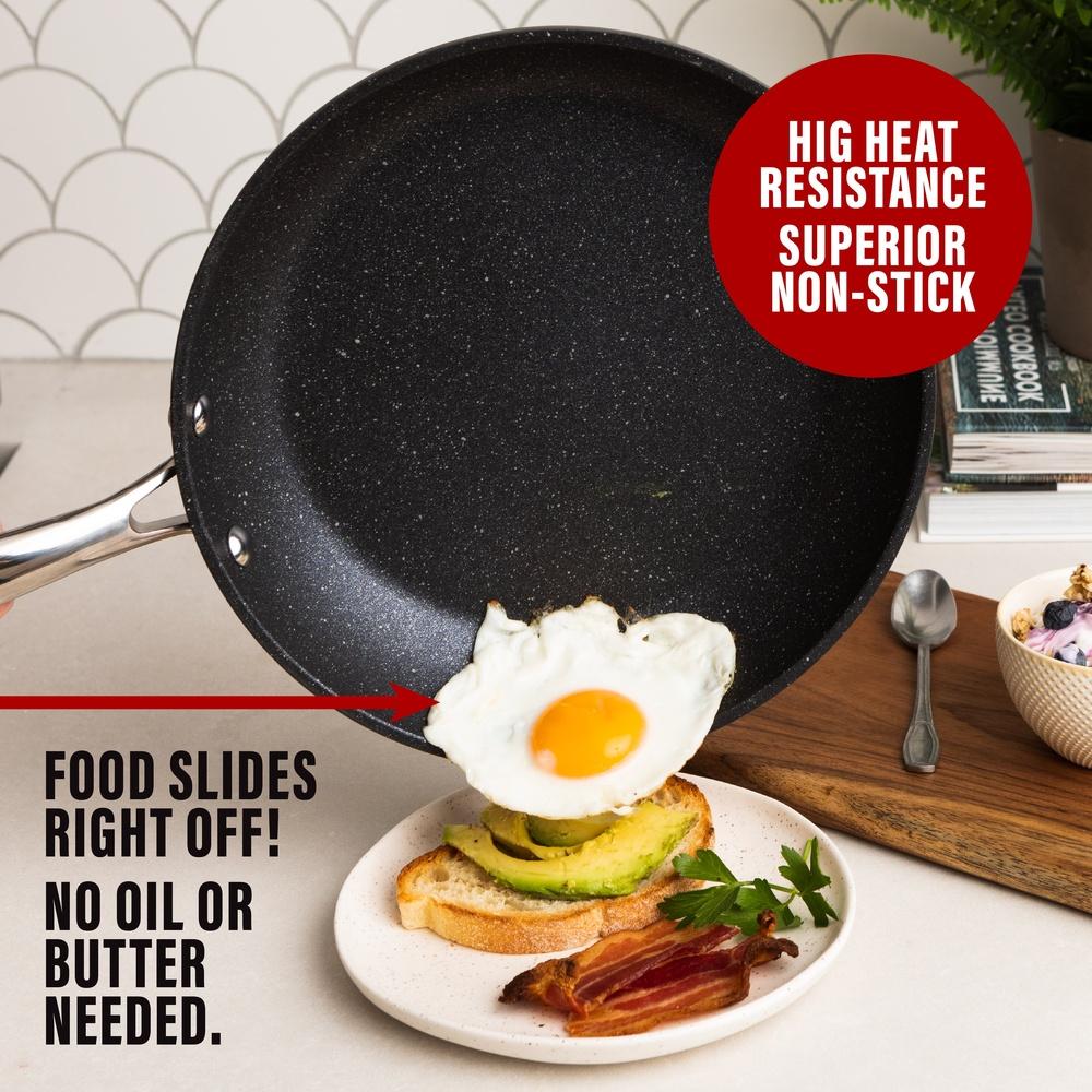 Nonstick Frying Pan Dishwasher Safe Ultra Durable Non Stick Skillet Oven Safe High Heat Resistance Aluminum Cookware 10 Inch