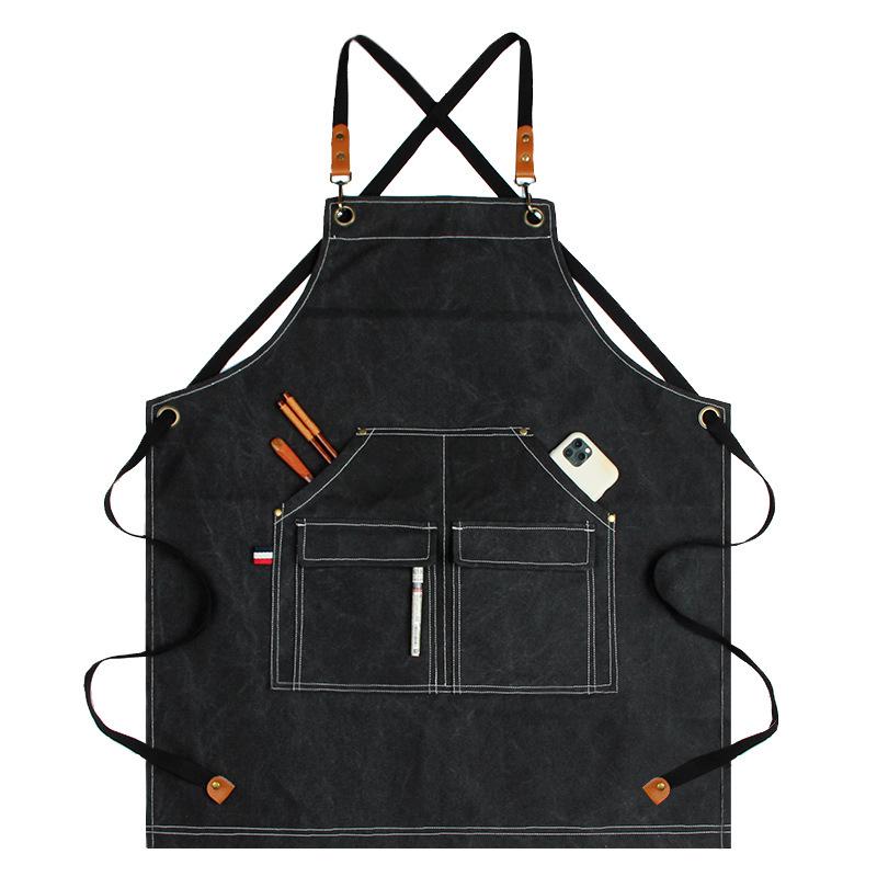 Customizable Canvas Apron for Gardening, Electricians, Carpenters, Barbers, and Coffee Shop Workwear