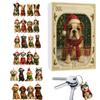 Dog Advent 24 Days 2D Acrylic Dog Charm Countdown Calendar Christmas Animal Pendant for Kids Boys Girls Party Window Balcony