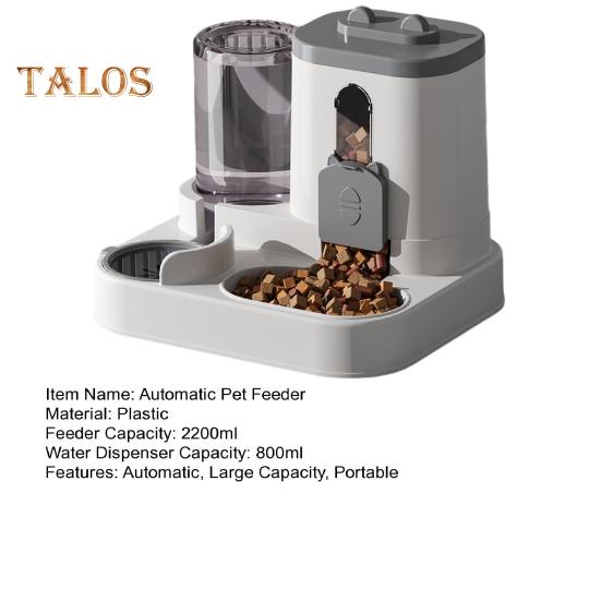 2-in-1-Futter- und Wasserspender für Haustiere, automatisches Trockenfutter- und Wasserspender-Set für kleine und mittelgroße Katzen und Hunde