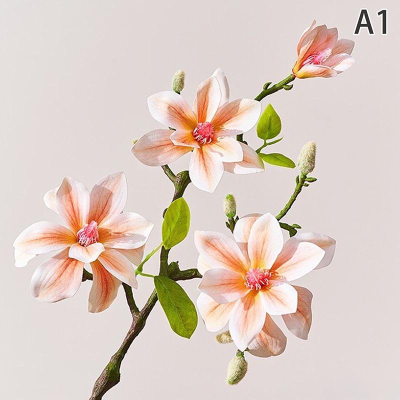 

4 Искусственных цветка магнолии Искусственные цветы в китайском стиле Украшение для гостиной Настольная цветочная композиция