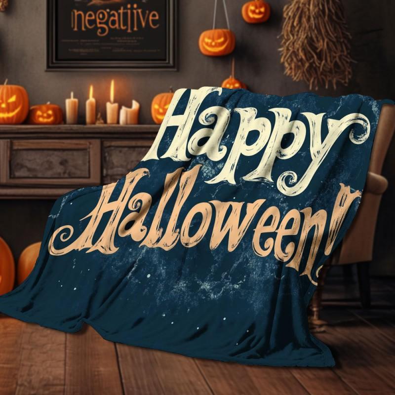 Halloween Print Flannel Blanket Soft Cozy Throw Bed Sofa Plush Fleece 70x100 To 150x200cm