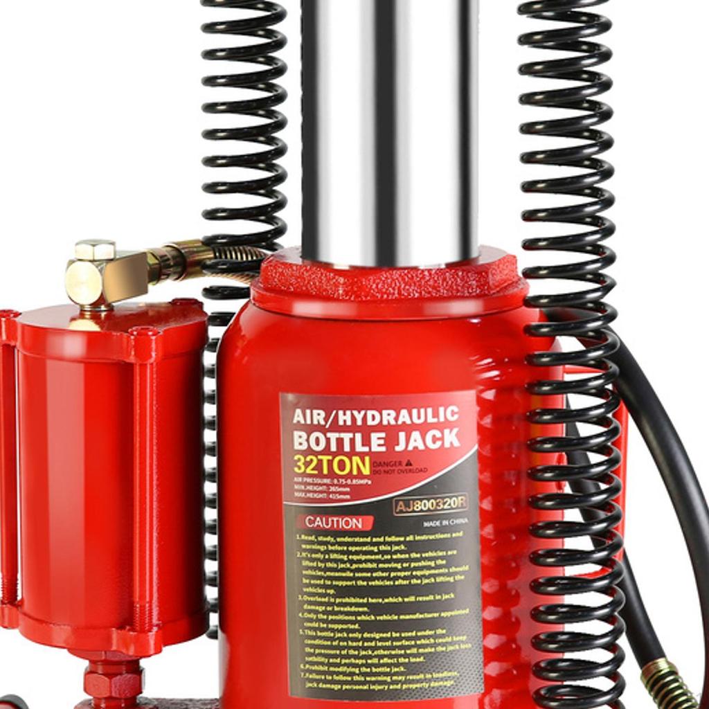 32-Ton Hydraulic Bottle Jack Air-Operated Lift Portable Low