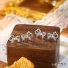 S925 Sterling Silver Bow Stud Earrings Natural Olivine Topaz Crystal Inlaid Gemstone Jewelry for Women Elegant Gift Daily Wear