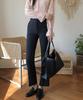 Ppaeppae Hidden Elastic Waist, Long Rise, Comfortable High Slacks