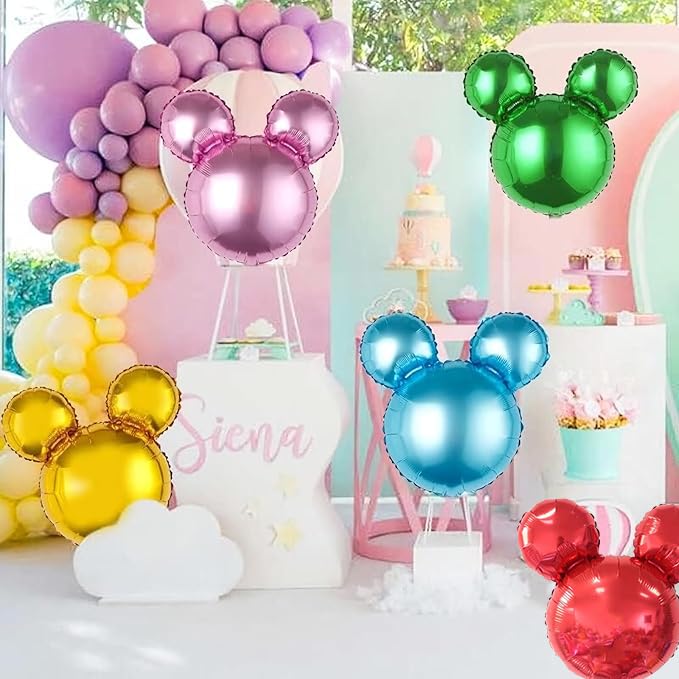 Mickey Mouse Film Balloons, Set of 8, Party Supplies, Decorations, Pink, Blue, Green, Lilac, Gold, Magenta, Red, Black