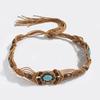 New Bohemian-style Alloy Cat's Eye Crown Bead Woven and Knotted Ethnic Style Handmade Vacation Women's Waist Rope