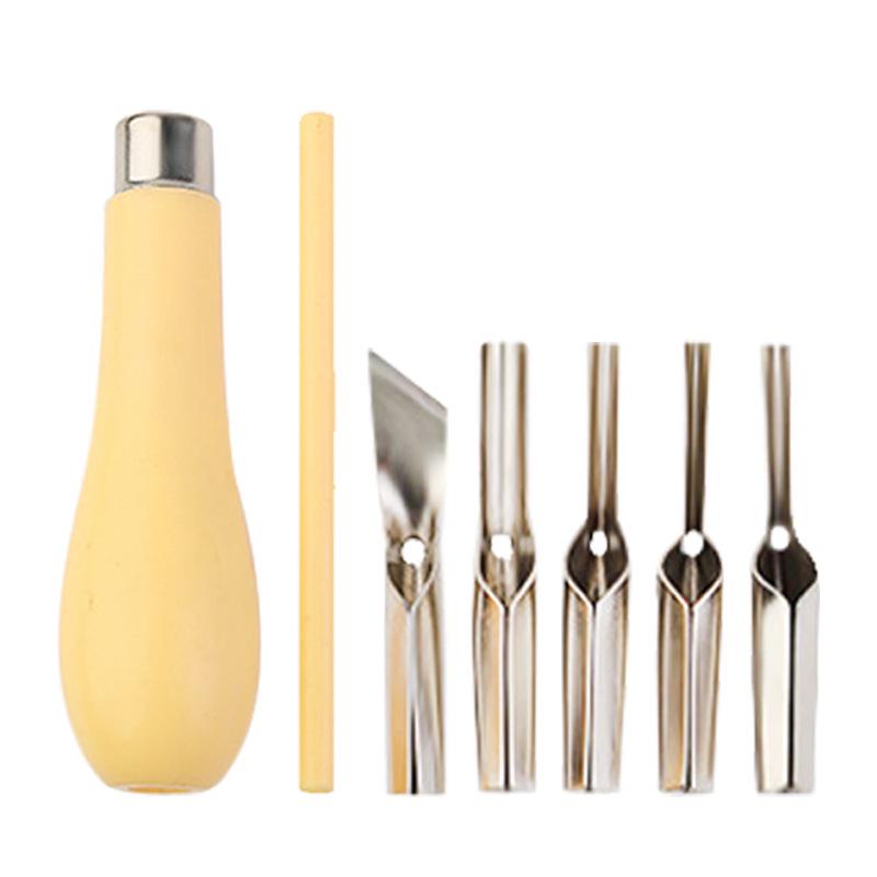Pottery and Clay Sculpting Tools: Small Carving Knife, Wooden Scraper, Pick Tool