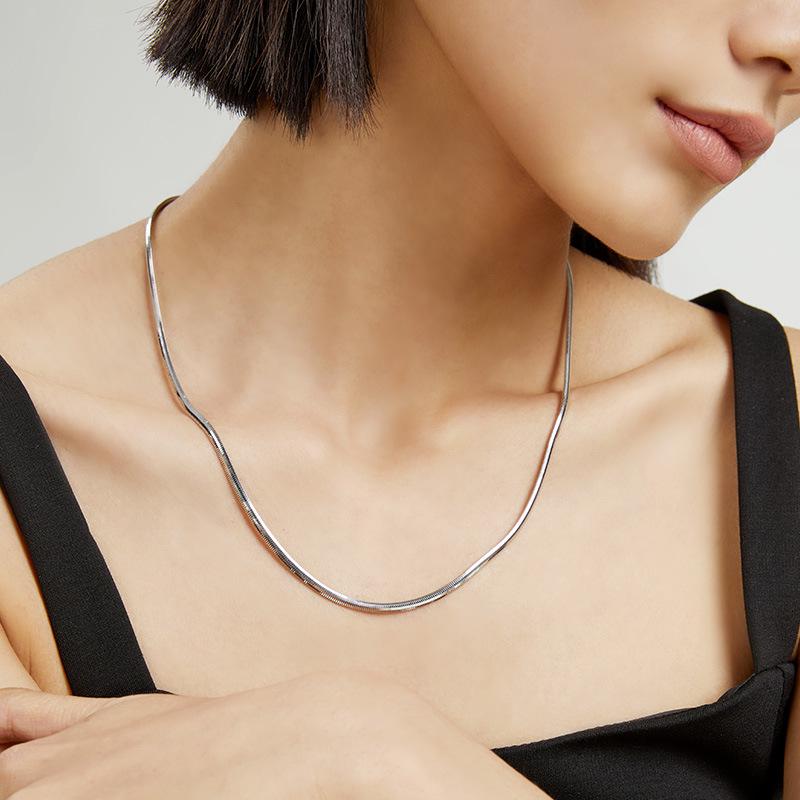 925 Sterling Silver Italian Snake Chain Necklace - Stylish, High-End, Versatile Accessory