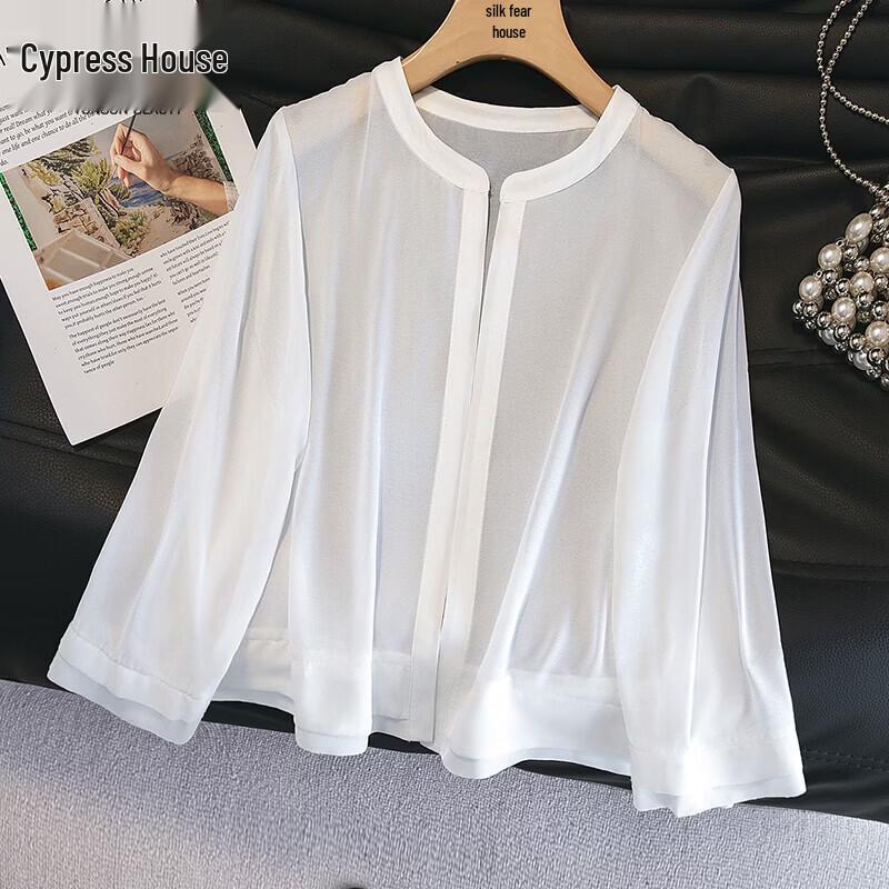 Women s Round Neck Three-Quarter Sleeve Chiffon Blouse XL