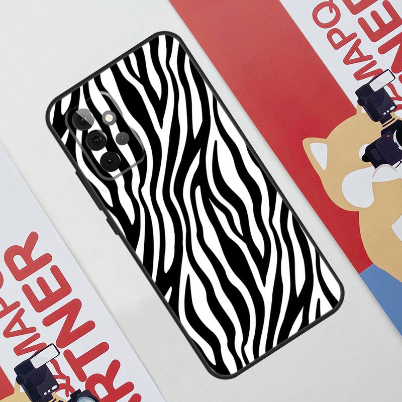 Zebra Stripe Print Case For Samsung Galaxy A36 A35 A55 A06 A16 A26 A56 A53 A32 A52 A33 A13 A14 A34 A54 A17 A15