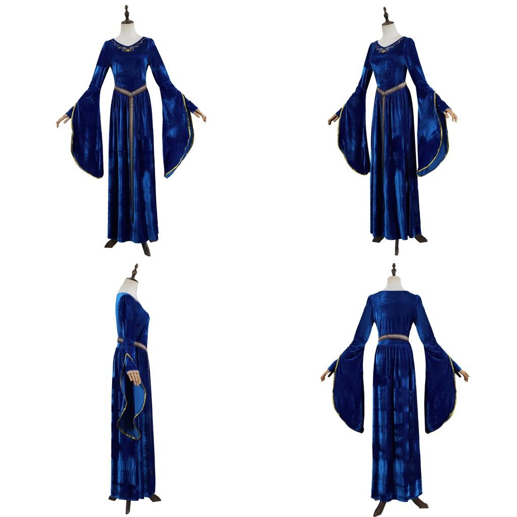 Retro Court Ball Trumpet Sleeve Dress Role Playing Queen Halloween Costume For Adults And Teens