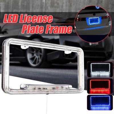Universal 54 LED 12V Lighting Acrylic Plastic License Plate Cover Frame Kit